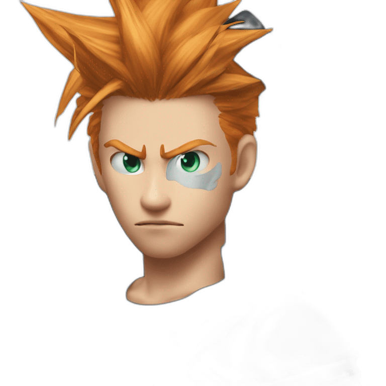 Ginger cloud strife with evil eye. Black clothes emoji