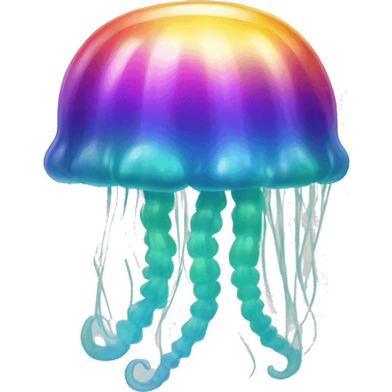 Gradient rainbow shimmery iridescent jellyfish emoji