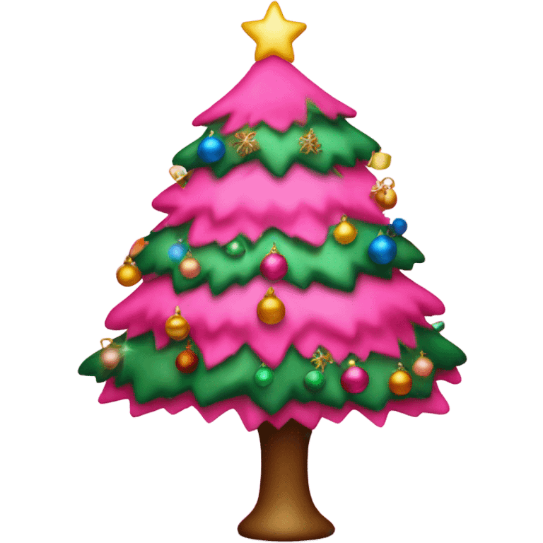 Pink Christmas tree emoji