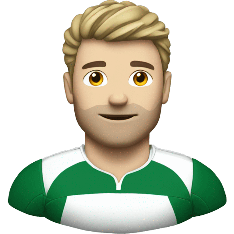 A rugby ballon for a Ireland player  emoji