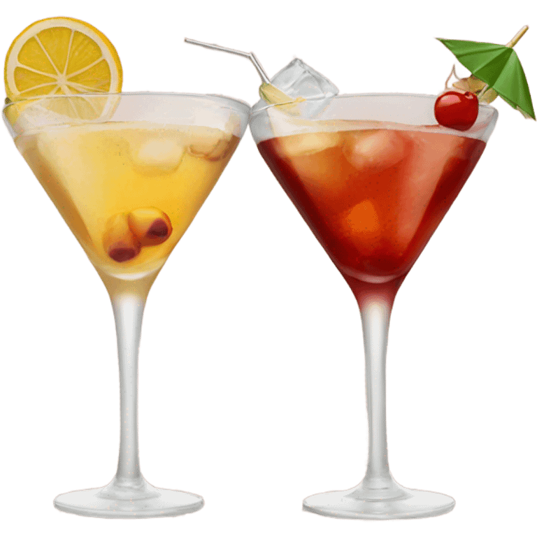 Two cocktails clinking emoji