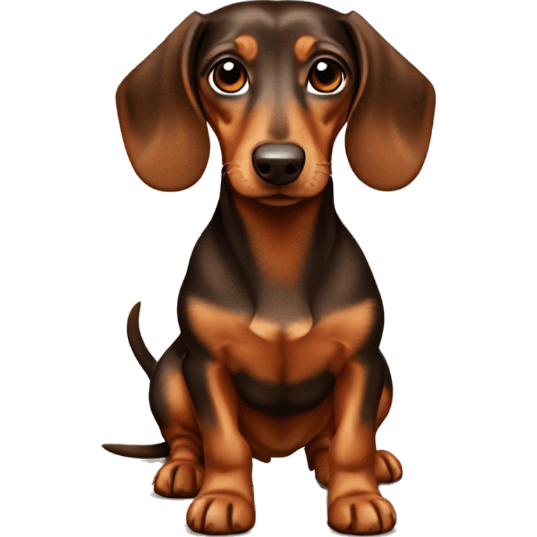 Brown and tan dachshund small emoji