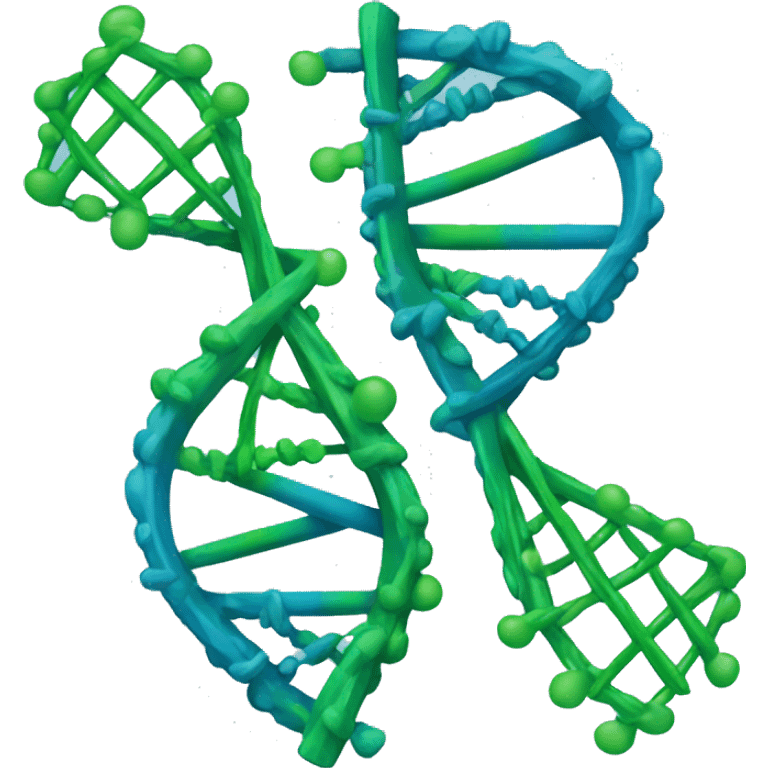 Blue and green DNA emoji