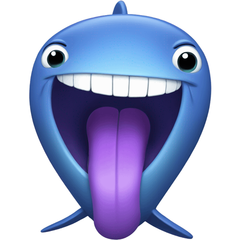 Blue whale purple, open mouth emoji