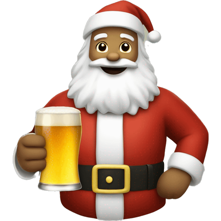 Santa with a beer emoji