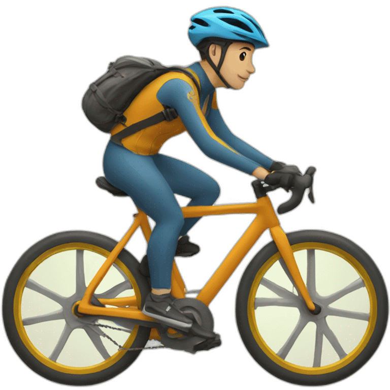 Bicycle rider in fall emoji