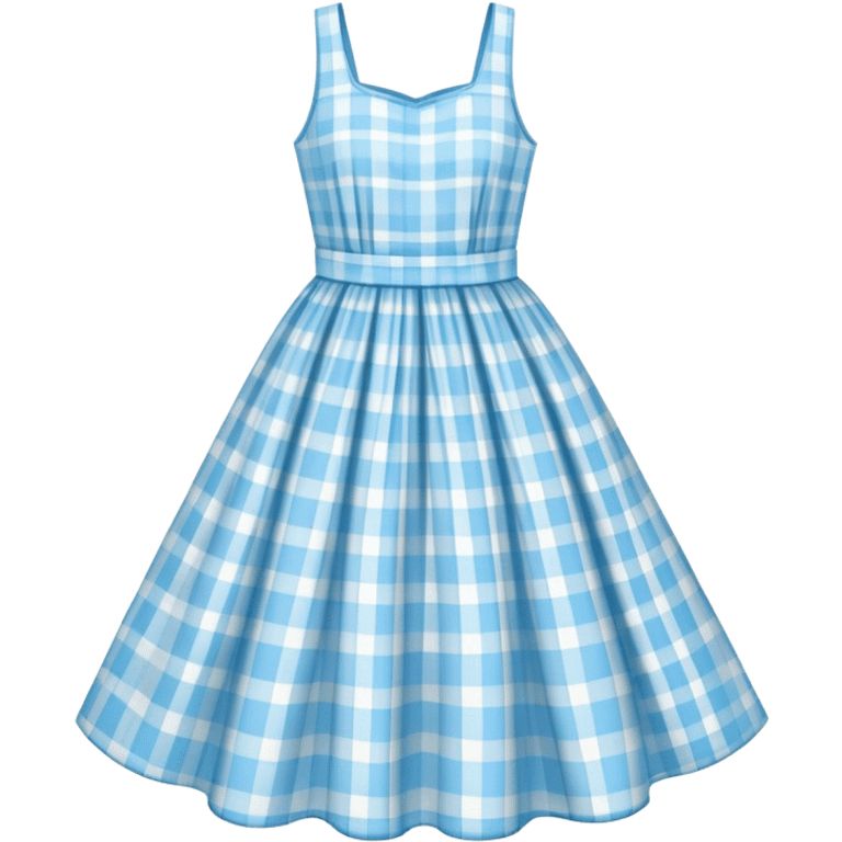 pastel blue plaid spring dress floating in the air emoji