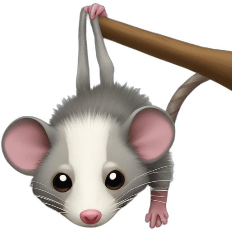 Opossum hanging upside down emoji