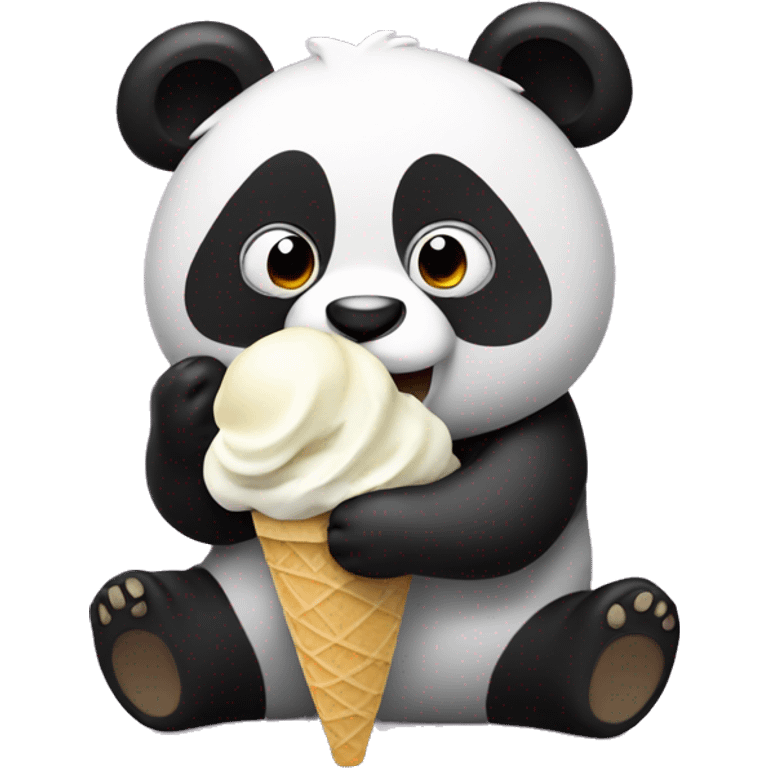 Panda eating ice cream emoji