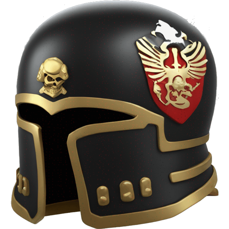 Black Space Marine helmet, featuring the Russian coat of arms. emoji