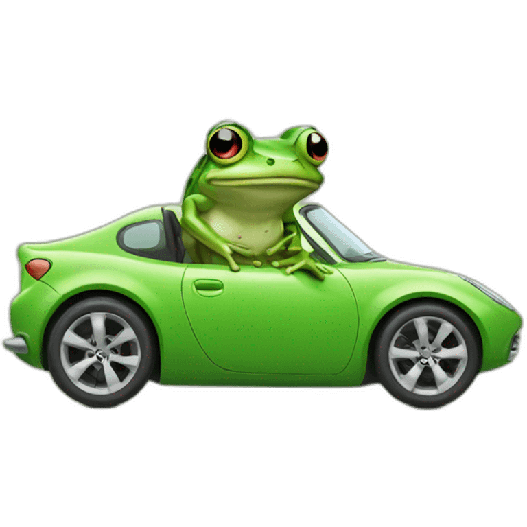 frog with a car emoji