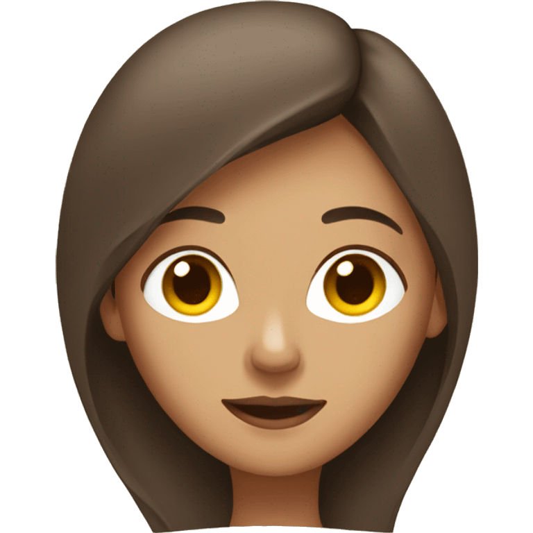 Woman with brown hair and middle part emoji