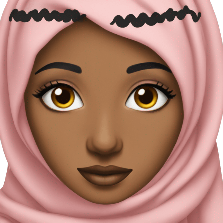 hijabi with makeup and lashes emoji