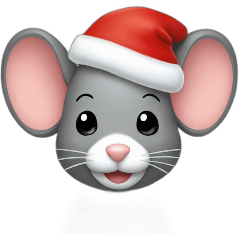 Mouse Christmas hat emoji