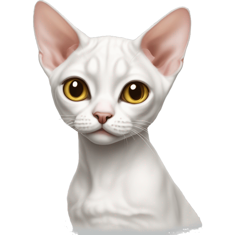 Devon rex white cat emoji