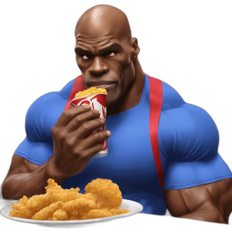 Ronnie Coleman eating kfc emoji