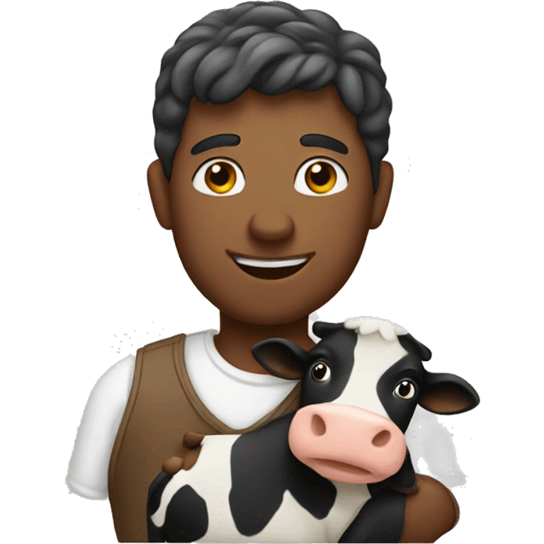 man holding a cow emoji