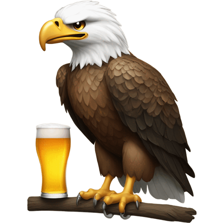 Eagle drinking beer emoji