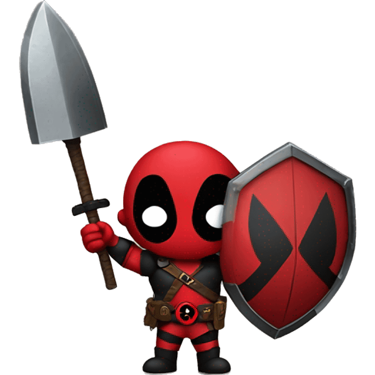 Deadpool holding Viking shield emoji