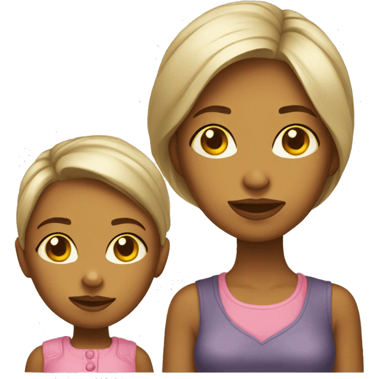 mother and daughter yellow skin big head whole body emoji