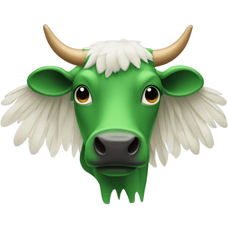 Cow with wings are green big emoji