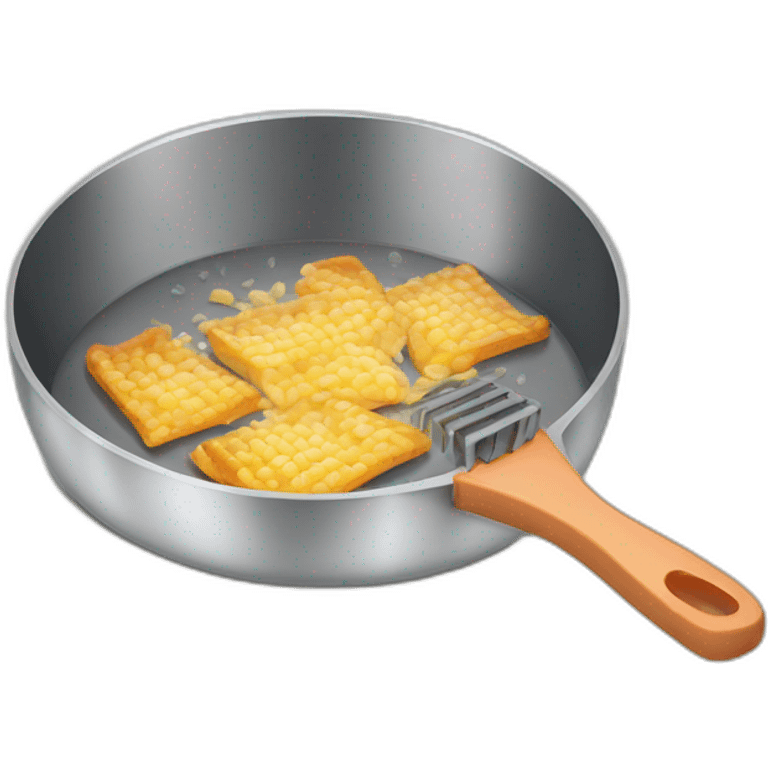 cooking microchips frying in pan emoji