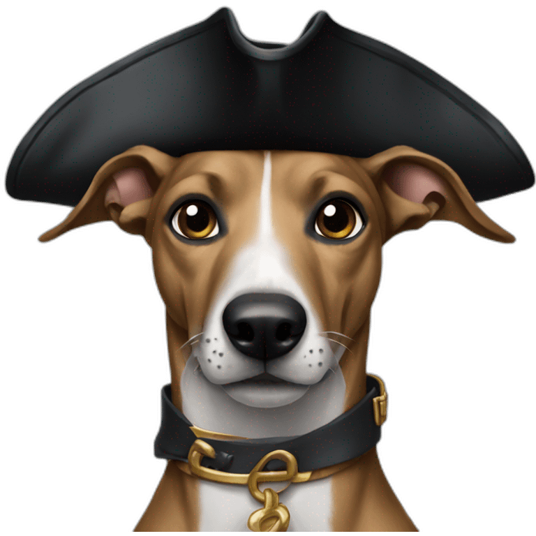 Greyhound black eye pirate dog emoji