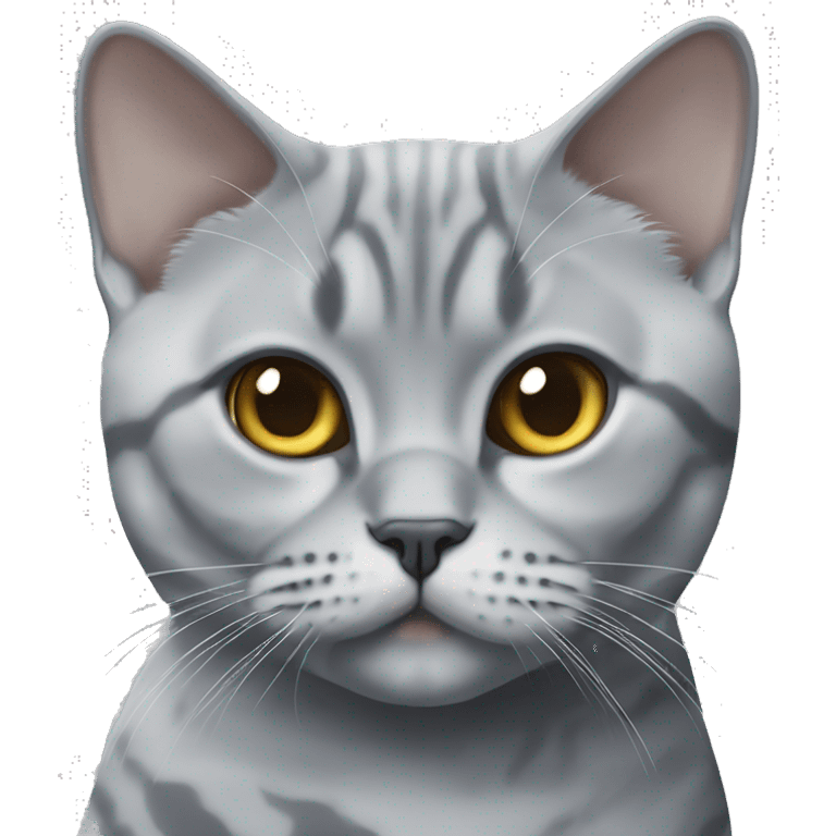 British Shorthair cat, marbled gray color, female. emoji