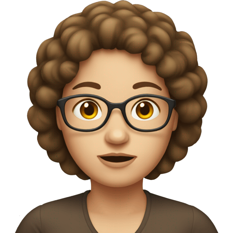 Chubby brown hair woman emoji