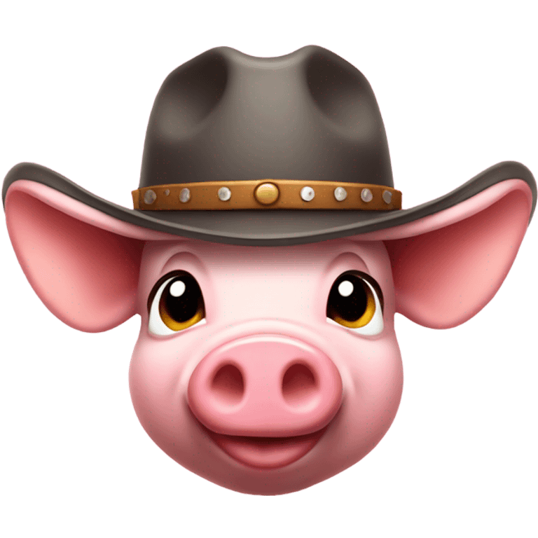 Piglet wearing cowboy hat emoji