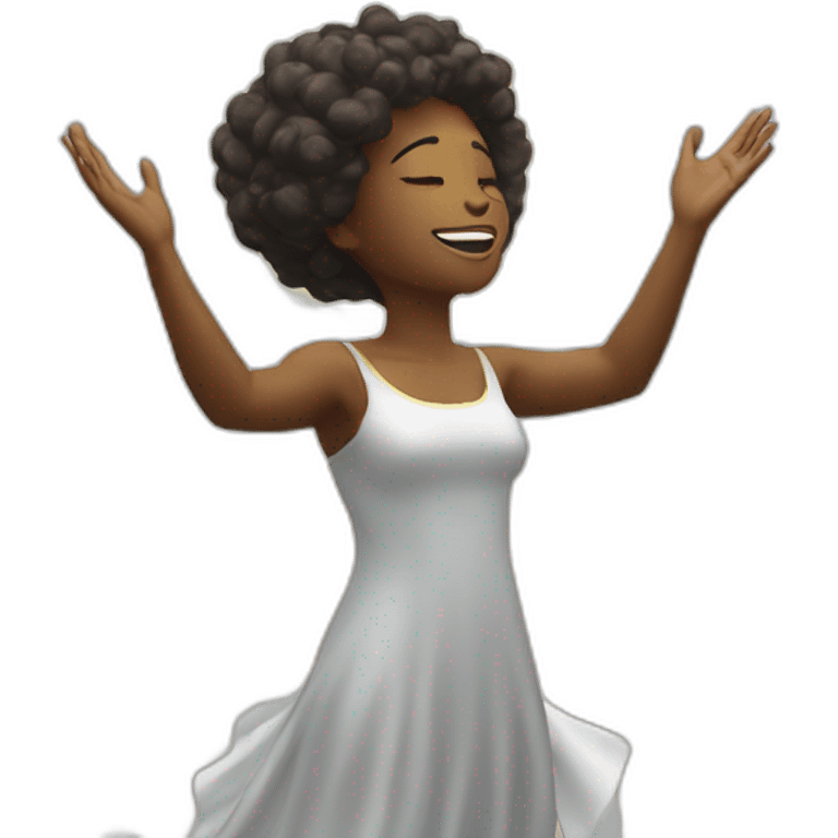 Female black angel praising God in heaven emoji