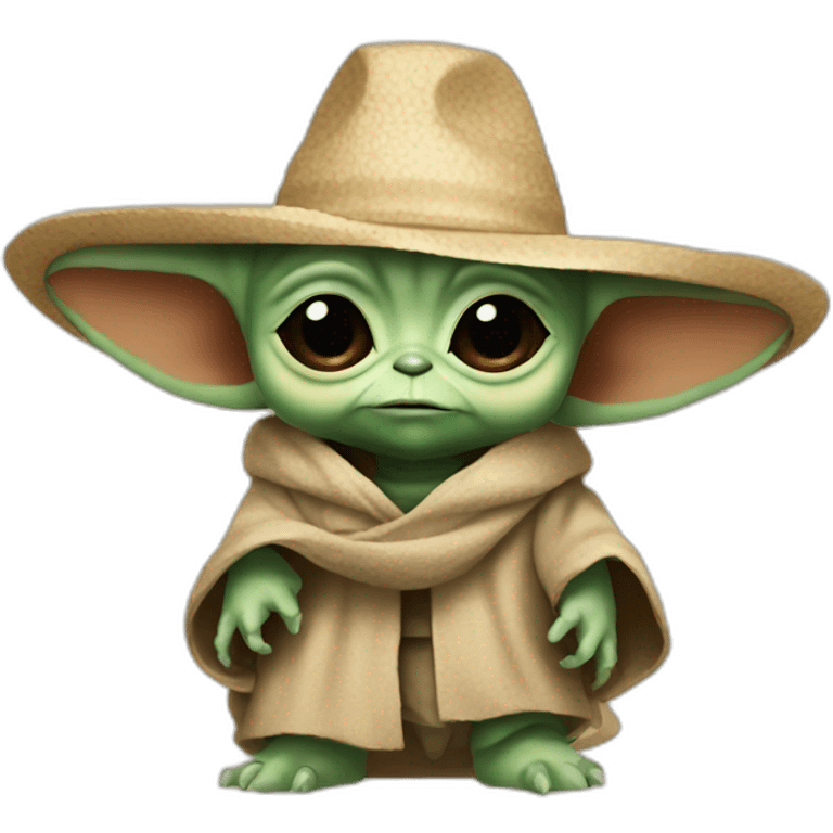 Baby yoda with a sombrero  emoji