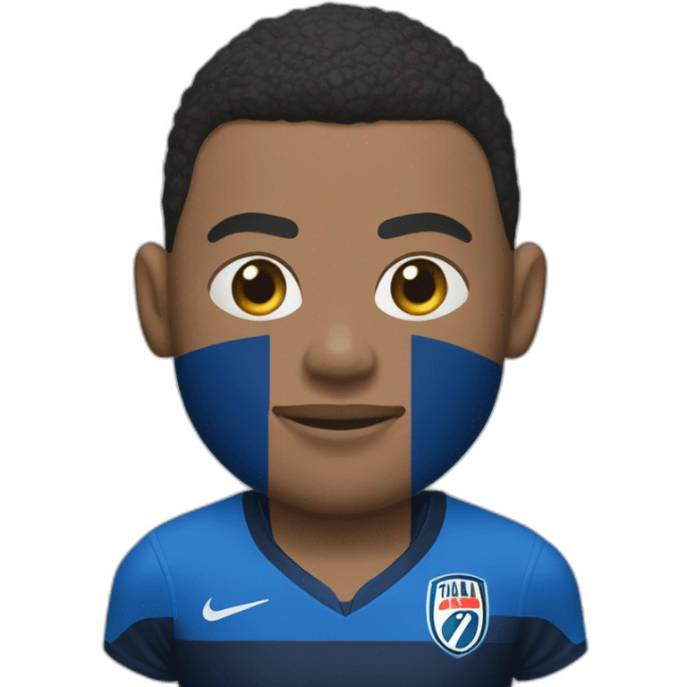 Kylian Mbappé with Blue jersey emoji