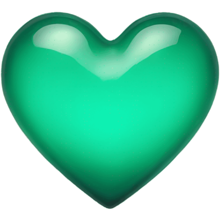 Sea green glass heart emoji