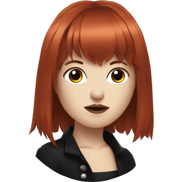 Redhead with bangs goth emoji