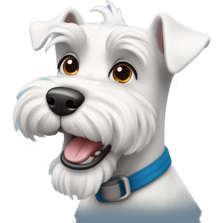 happy white schnauzer dog emoji