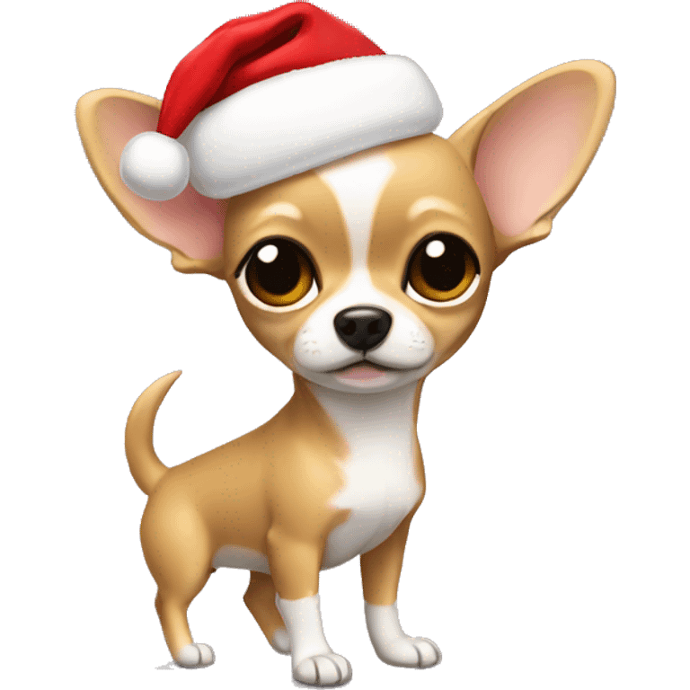 Girl chihuahua Christmas  emoji