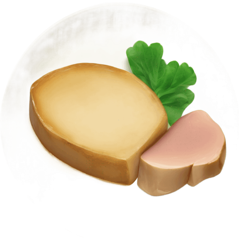 A plate with some round slice of foie gras emoji