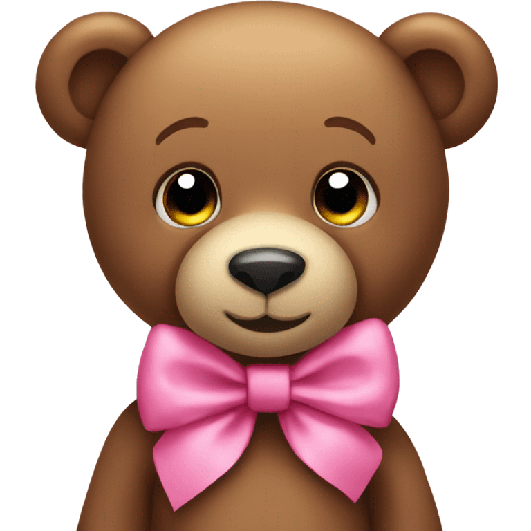 Teddy bear with a pink bow emoji