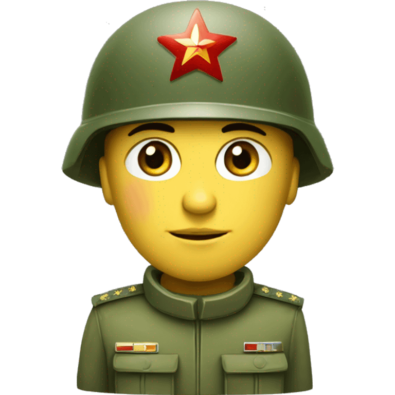 ussr soldier serious with military helmet emoji