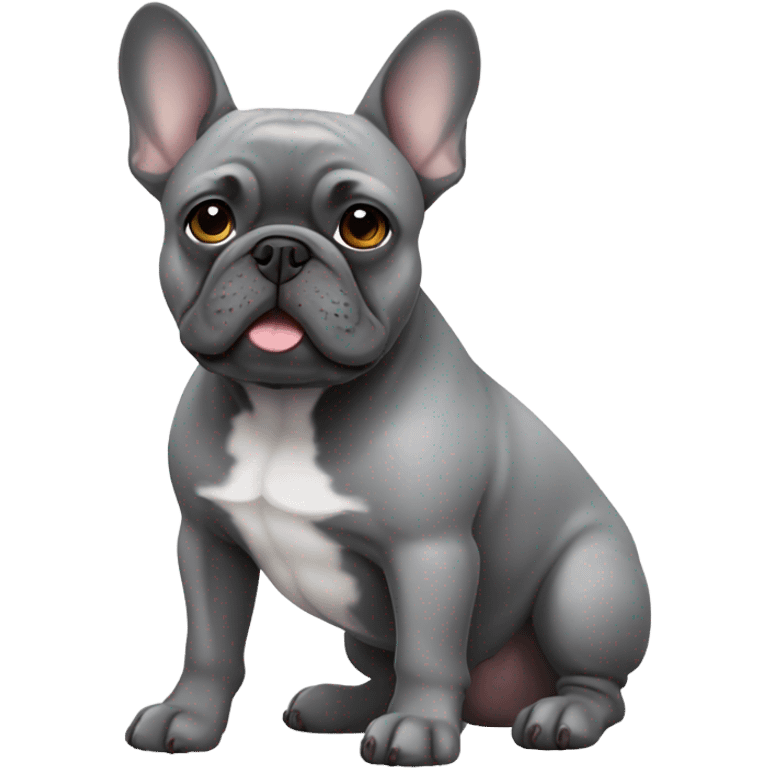 Gray French bulldog  emoji