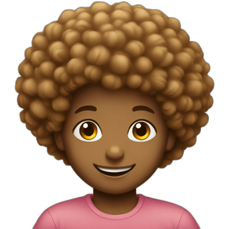 kid afro happy emoji