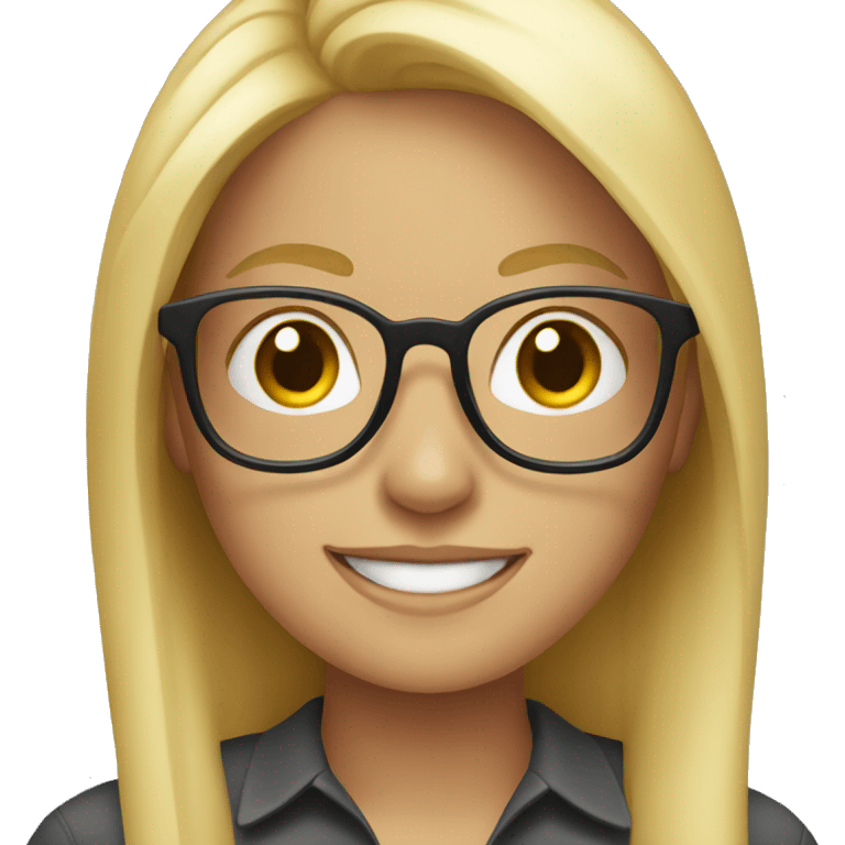 blonde girl with glasses smiling emoji