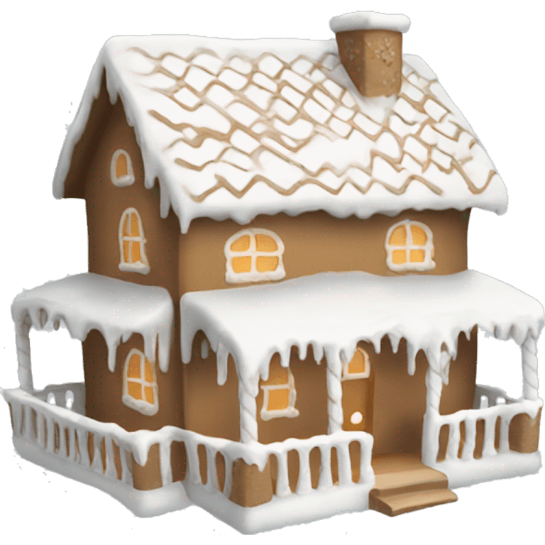 Cosy white gingerbread house  emoji