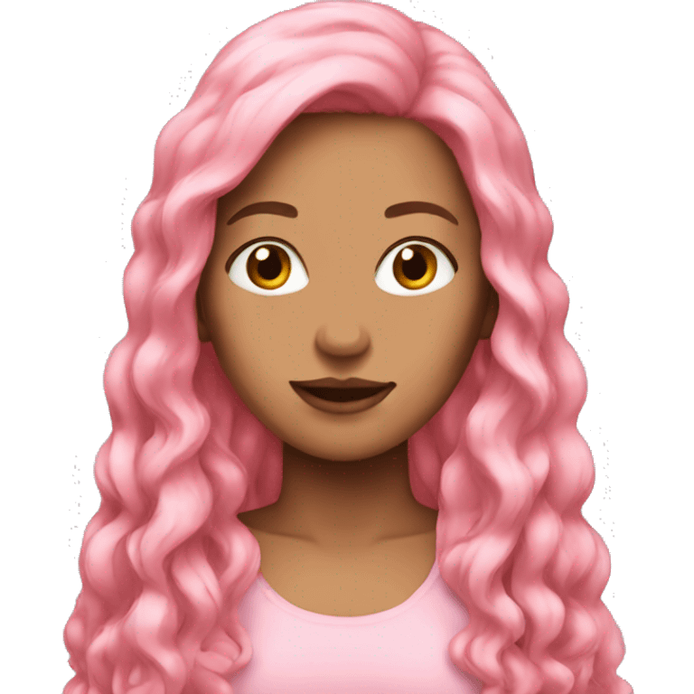 woman pink long hair emoji