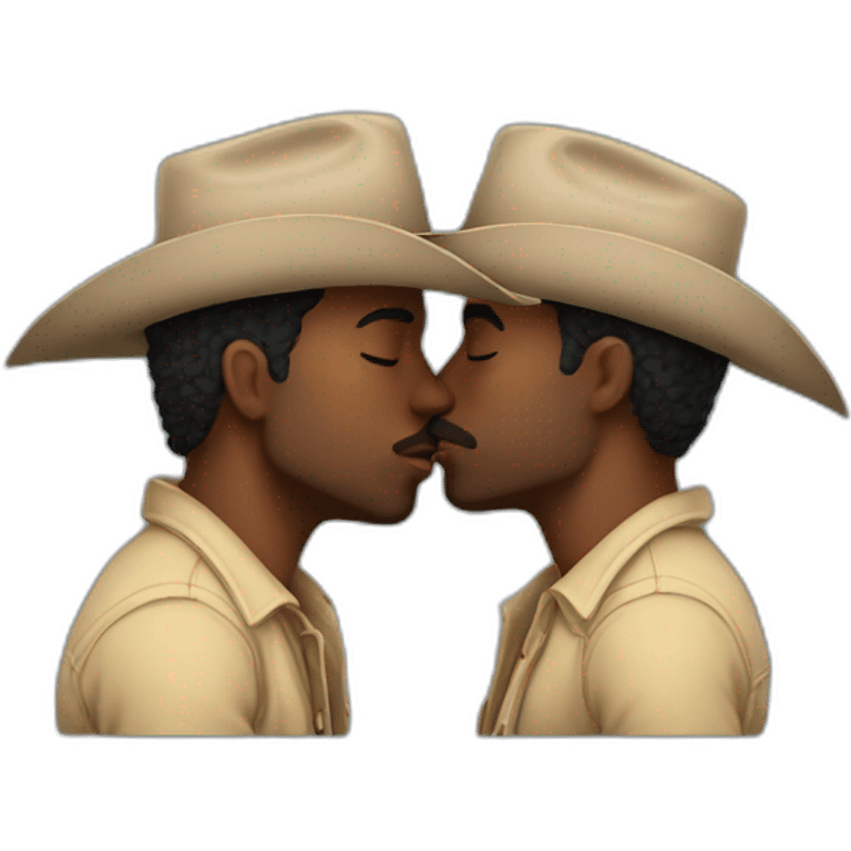 3 cowboys kissing emoji