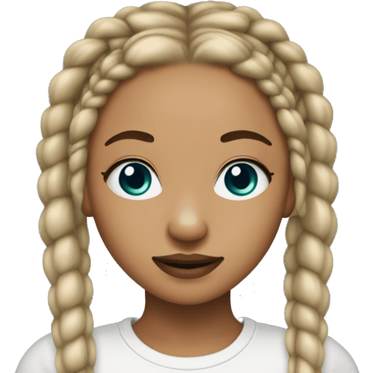 light skin girl with knotless braids and a nose piercing  emoji