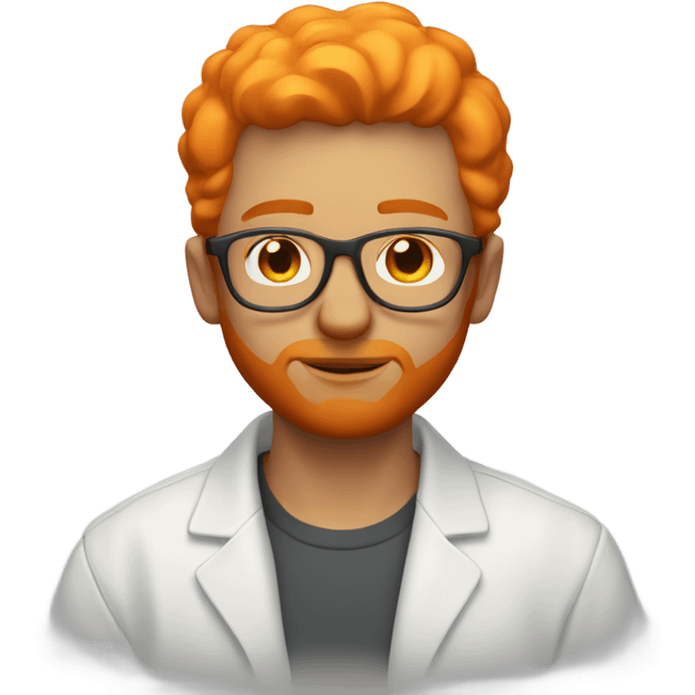 white man with orange beard and short orange hair as he praying and with orange glasses on emoji