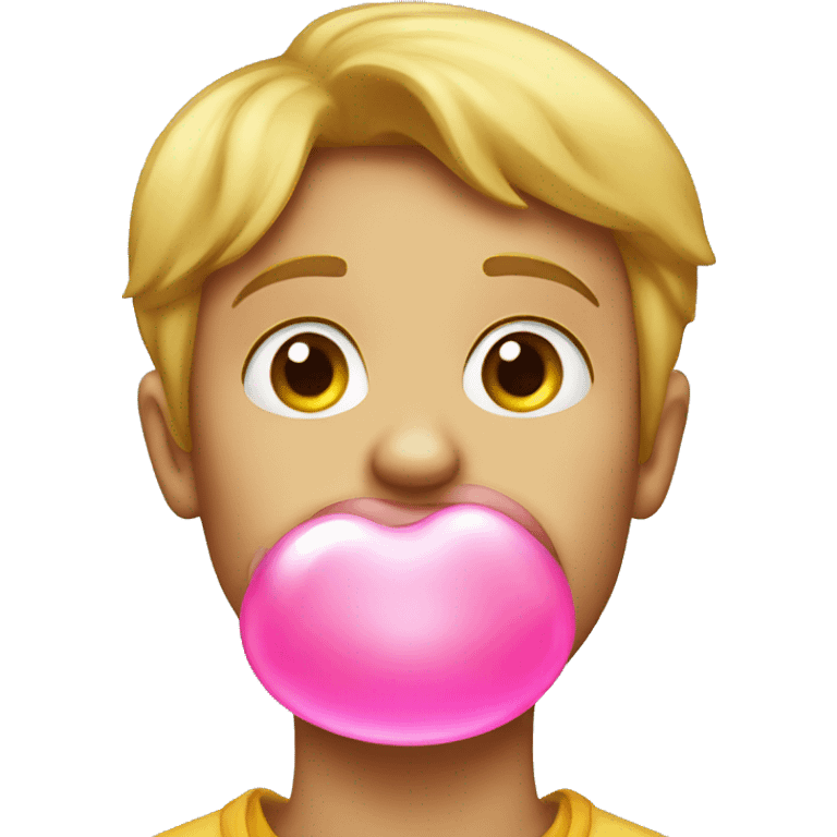 Default apple emoji blowing bubble gum emoji