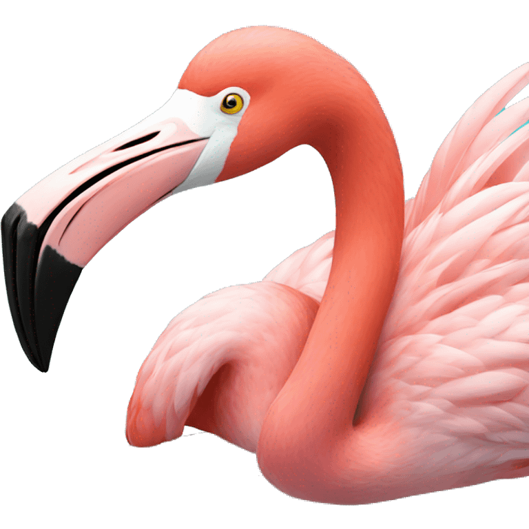 Flamingo chilling in a swimming pool  emoji